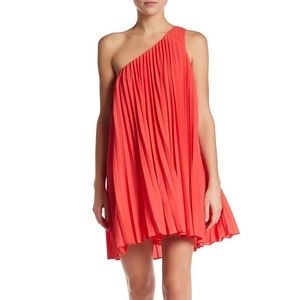 Trina Turk Skyla Pleated One Shoulder Dress